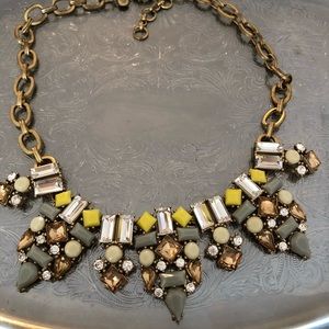 JCrew necklace with lime and gray stone
